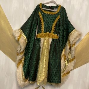 Green and Gold Kids Queen Dress